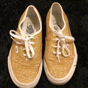 Gold glitter vans